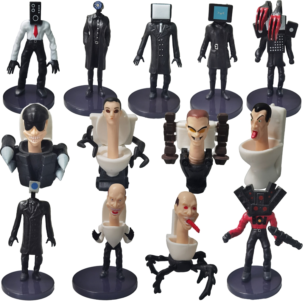 🔥ใหม่ พร้อมส่งในไทย ของเล่นโมเดลSkibidi Toilet Action Monitor Man 6-11.5cm ชุดละ5-16ชิ้น  6-13ชิ้น Cartoon Model MT
