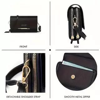 กระเป๋าสะพายแฟชั่นผู้หญิง PU Leather Tote Bag กระเป๋าซิปคู่สําหรับผู้หญิงกระเป๋าสะพายข้างผู้หญิงWomen's stylish shoulder