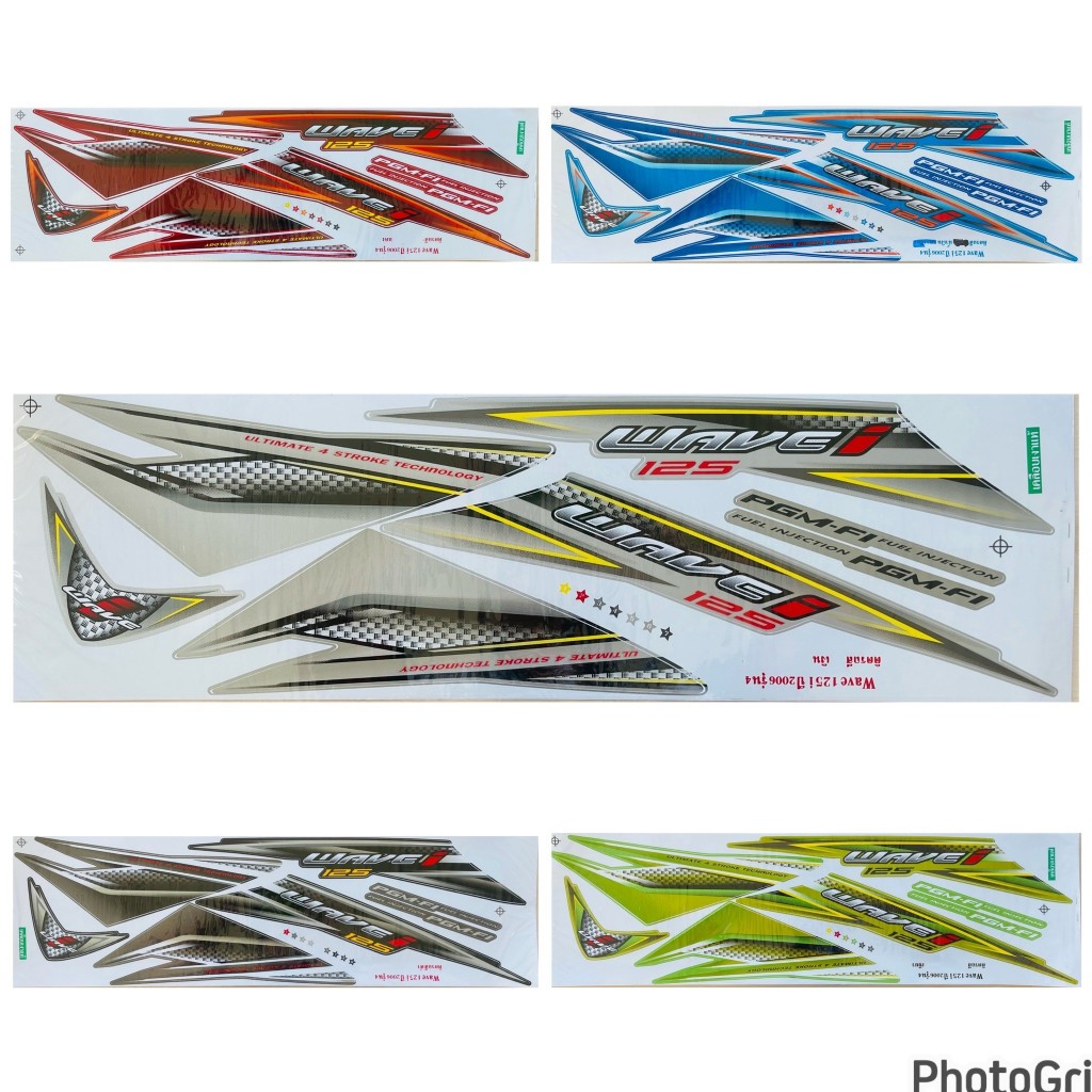 (เคลือบเงาแท้) สติกเกอร์ สติ๊กเกอร์ Wave 125i เวฟ 125i ไฟเลี้ยวบังลม ปี 2006 รุ่น 4