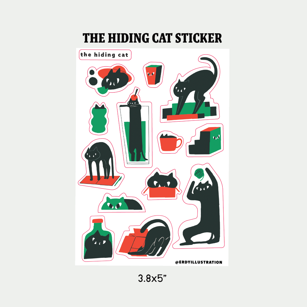 สติกเกอร์ | Hiding Cat (illustrated by Erdy)