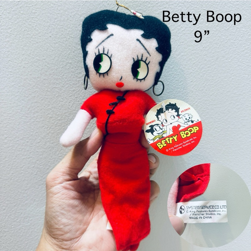 #ตุ๊กตา #เบ็ตตี้บูพ #ชุดจีน #สีแดงสด #ขนาด9“ #ป้ายห้อย #หายาก #Betty #Boop #Chinese #Suit 3/67