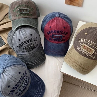 HAT07 หมวกแก๊ปเบสบอล ปักตัวหนังสือ เย็บป้ายNYA วินเทจ หมวกแต่งสีทูโทน พร้อมส่งในไทย