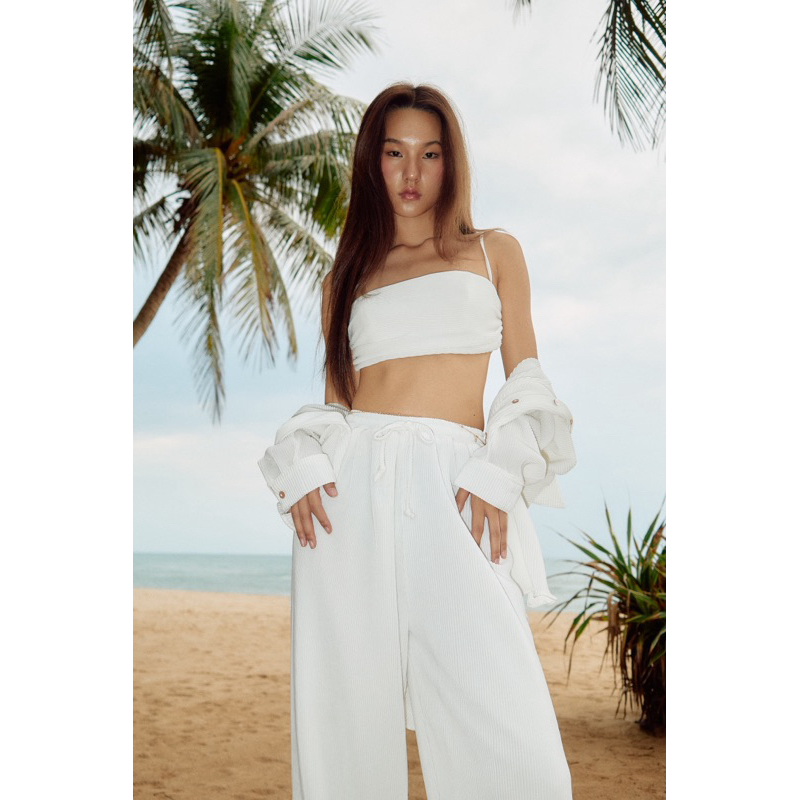 FABLAB Originals Beach Please Pleat Bra Crop