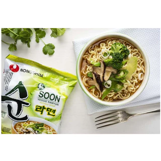 มาม่าเกาหลี Soon Veggie Ramyun 112g แบบแพ็ค บะหมี่รสผัก(เจทานได้) 순라면 ซุนเวจจีรามยอน