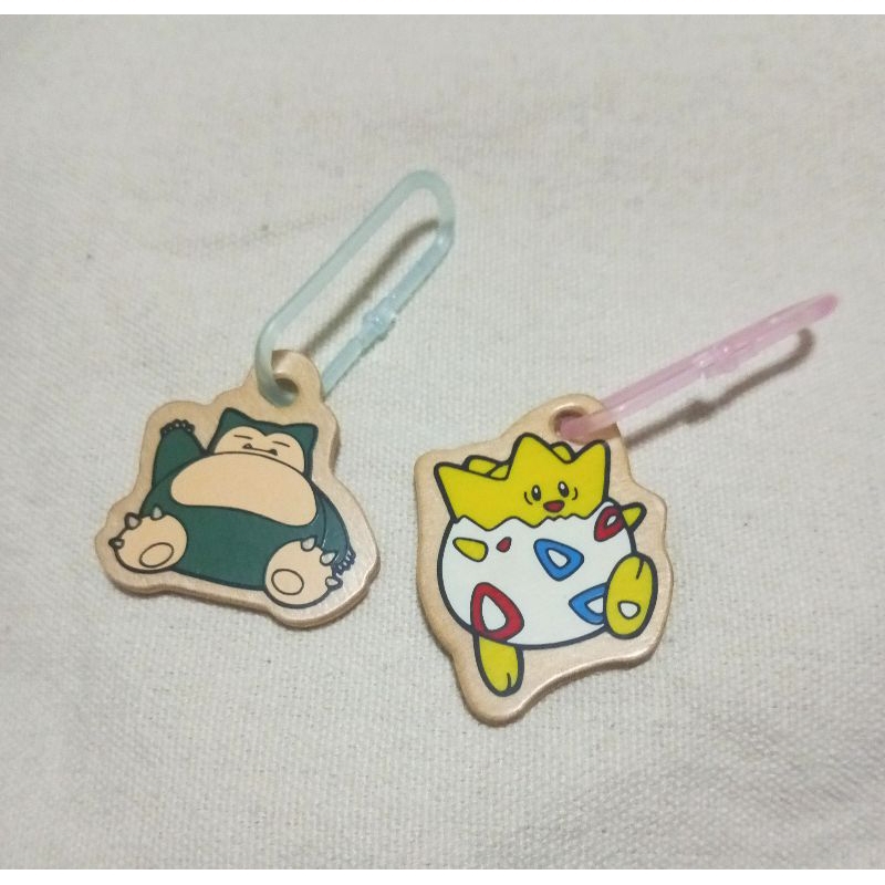 Pokemon  Wood Keychain ( 🇯🇵Meiji ) ✌2pcs 🌸 From JAPAN  | Kabigon & Togepi |kabigon