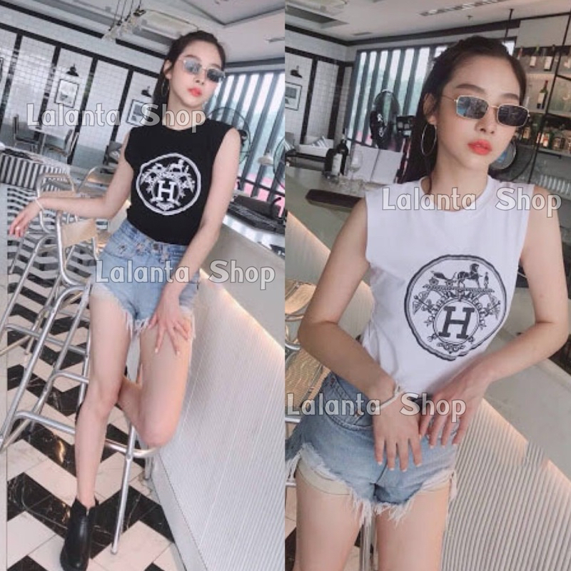 TS001 เสื้อแขนกุดลายHermes