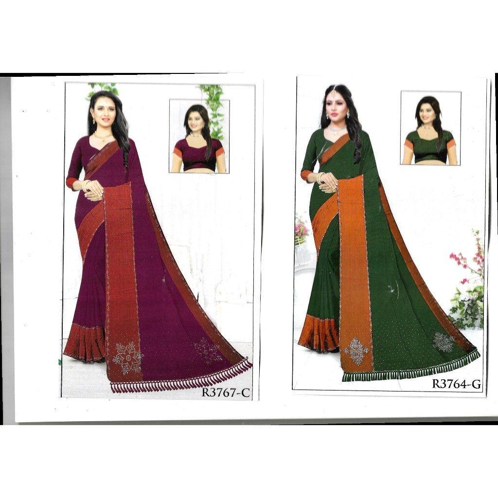 Indian Sareee Brasso with Blouse and stone work