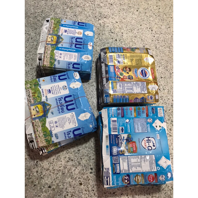 กล่องนมเปล่าตัดล้าง ขนาด 180ml จำนวน 65ชิ้น