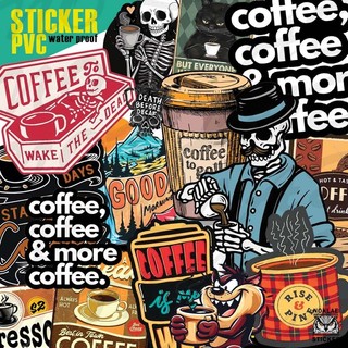 สติ๊กเกอร์กาแฟ Sticker Coffee water proof กันน้ำ 100% ติดวัสดุผิวเรียบทุกชนิด ส่งไว ส่งเร็ว