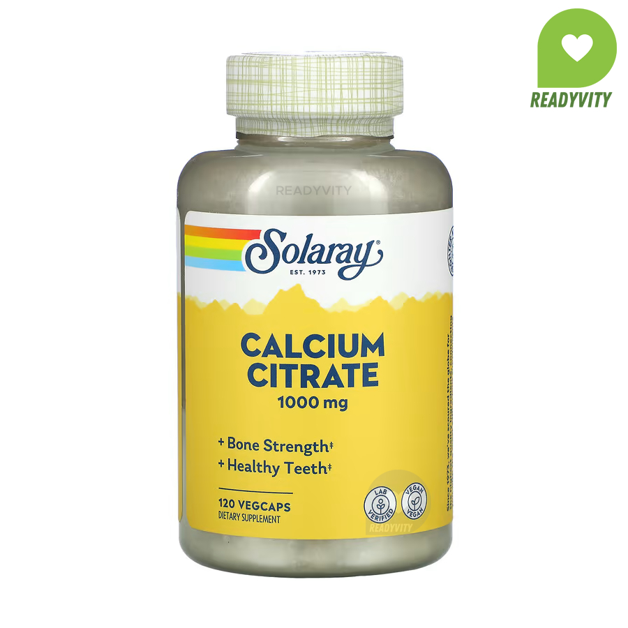 Solaray, Calcium Citrate, 1,000 mg, 120 VegCaps (250 mg per Capsule)