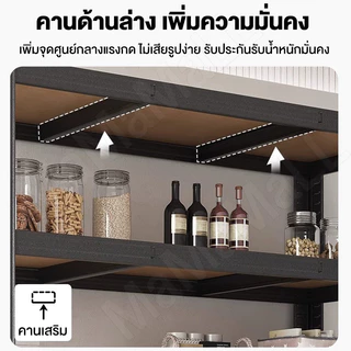 MMM 200CM ชั้นวางของชั้นเหล็ก ชั้นวางของ สแตนเลส+ไม้ แข็งแรงมาก ชั้นวางสินค้าในโกดังครัว รับน้ำหนักได้ถึง 500 กิโลกรัม