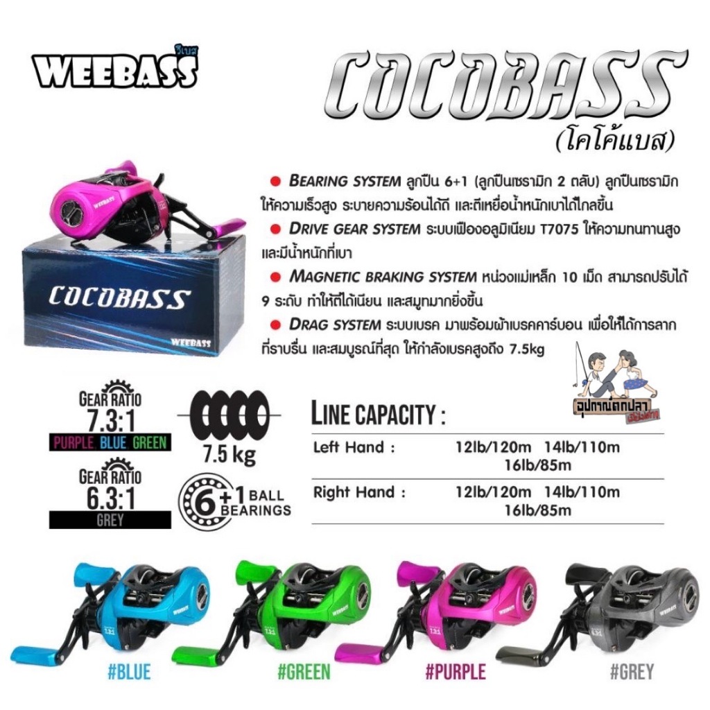 รอกหยดน้ำ วีเบส WEEBASS รุ่น HYBRID กับ COCOBASS