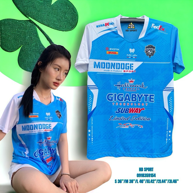 เสื้อกีฬาพิมลาย GA-18 ตัวใหม่ล่าสุดคอห้าเหลี่ยม ใส่ได้ชายหญิง สินค้าพร้อมส่ง