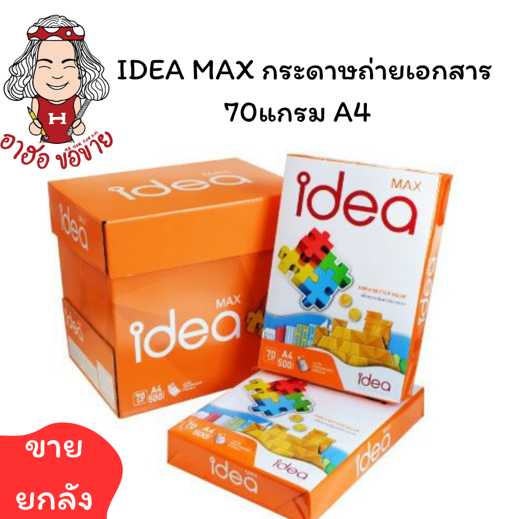 (HKK)💢พร้อมส่ง แท้100% IDEA MAX กระดาษถ่ายเอกสาร 70แกรม A4 (ขายยกลัง)