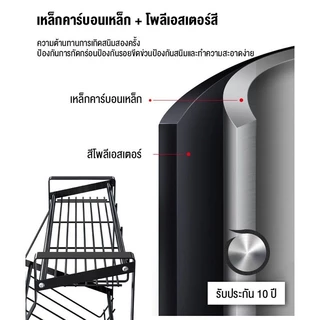 KANO ชั้นวางเครื่องปรุง 3/4ชั้น 2 สี สีขาว/ดำเหล็กเคลือบกันสนิมมีที่วางเขียงและที่วางมีดชั้นวางของในครัว ฐานเอียง