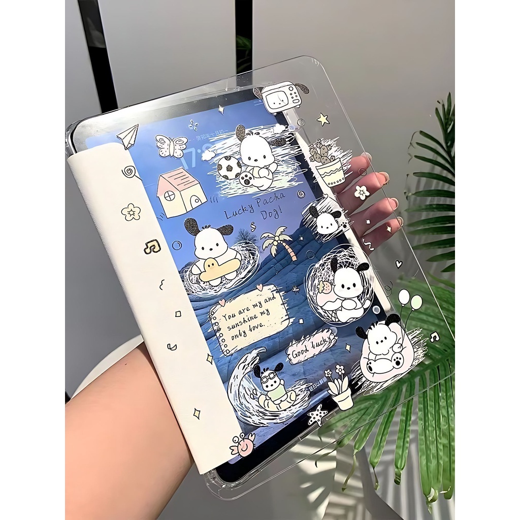 Crystal Glass Case for เคสไอแพด 360 ° Pro 12.9+ Pro 11+gen10/gen6/gen7/gen8/gen5/gen9+Air1/2 air4/air5+mini6 พร้อมดินสอ