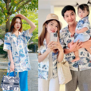 ROAMING HR10 เสื้อฮาวาย ผ้าเรยอนญี่ปุ่น เสื้อครอบครัว Rayon …