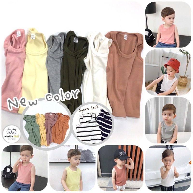 เสื้อกล้ามเด็ก ผ้าร่องนุ่ม minimal