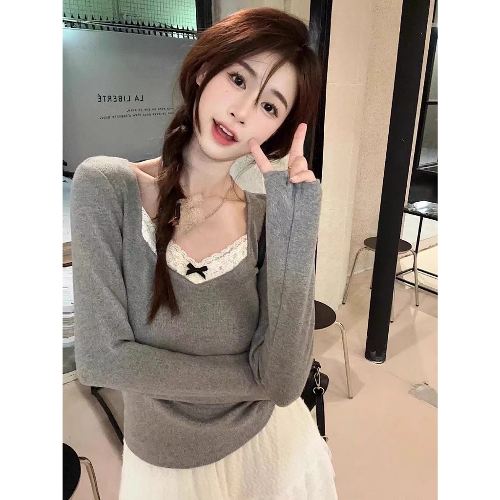 [Sheing office]🌟พร้อมส่ง🌟เสื้อเชิ้ตผู้หญิง เสื้อเชิ้ตแขนยาว ปักลายลูกไม้ ทรงเข้ารูป เซ็กซี่ น่ารัก#FZ4