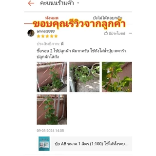 ปุ๋ย AB ขนาด 1 ลิตร (1:100) ใช้ได้ทั้งระบบน้ำนิ่งและน้ำวน
