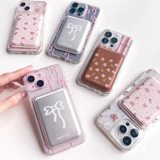 [i17] พร้อมส่ง💖 T12S56 เคสชาร์จไร้สาย+กระเป๋าใส่บัตร Wallet [ได้ทั้งเซต]🍧 เคสแม่เหล็ก เคสไอโฟน สำหรับ iPhone11-17Promax