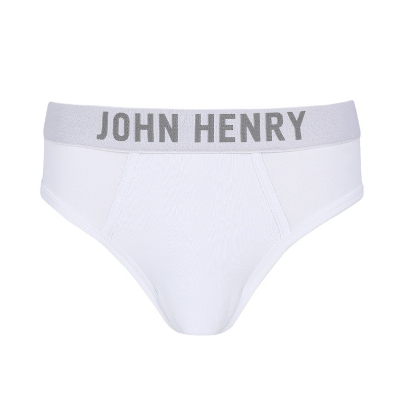 กางเกงในชาย JOHN HENRY UNDERWEAR Black&amp;White ของแท้พร้อมกล่อง ทรงบรีฟ size Lสีขาว