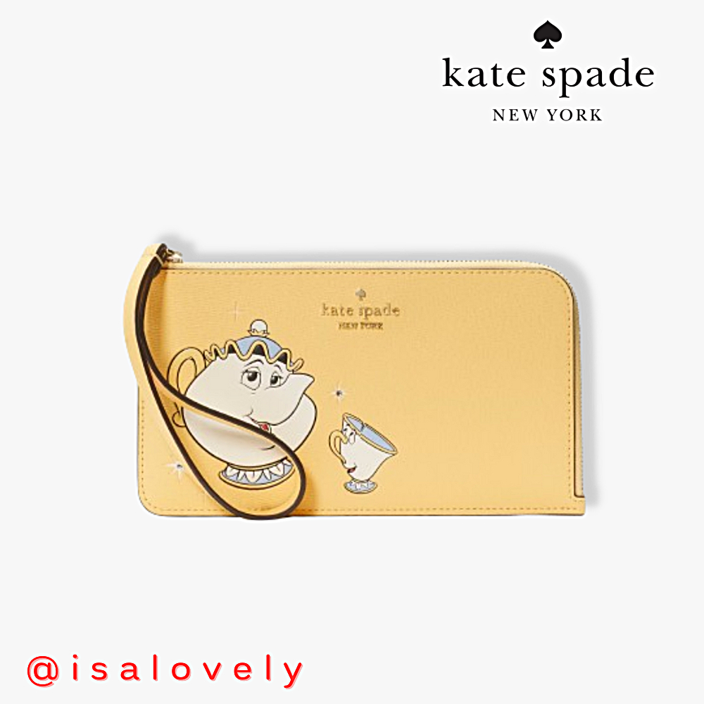 📌Isa Lovely Shop📌  Kate Spade KE658 x Disney's Beauty And The Beast Medium Large Zip Wristlet Daybreak