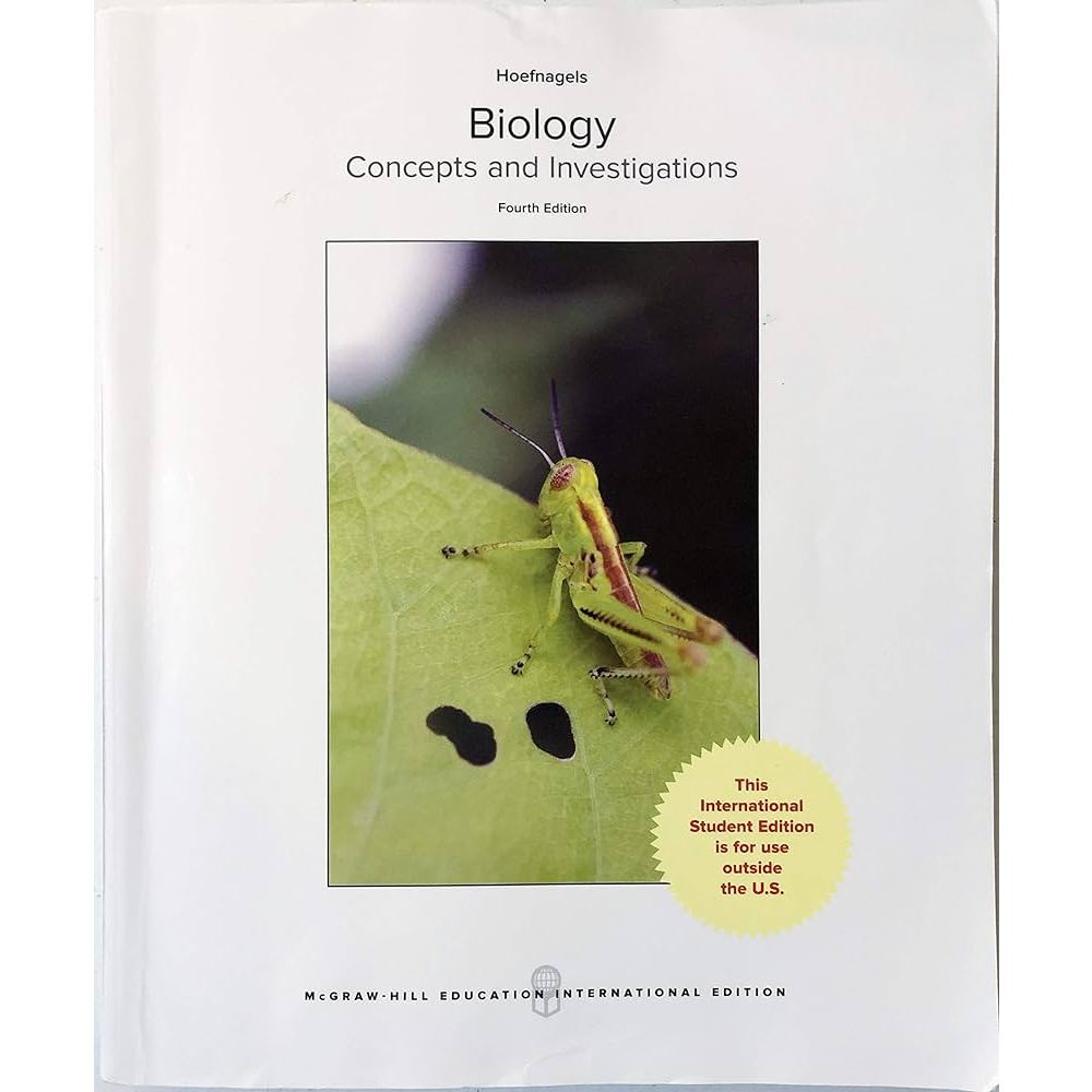 [หนังสือ] Biology: Concepts and Investigations แพทยศาสตร์ ชีววิทยา วิทยาศาสตร์ science medicine engl