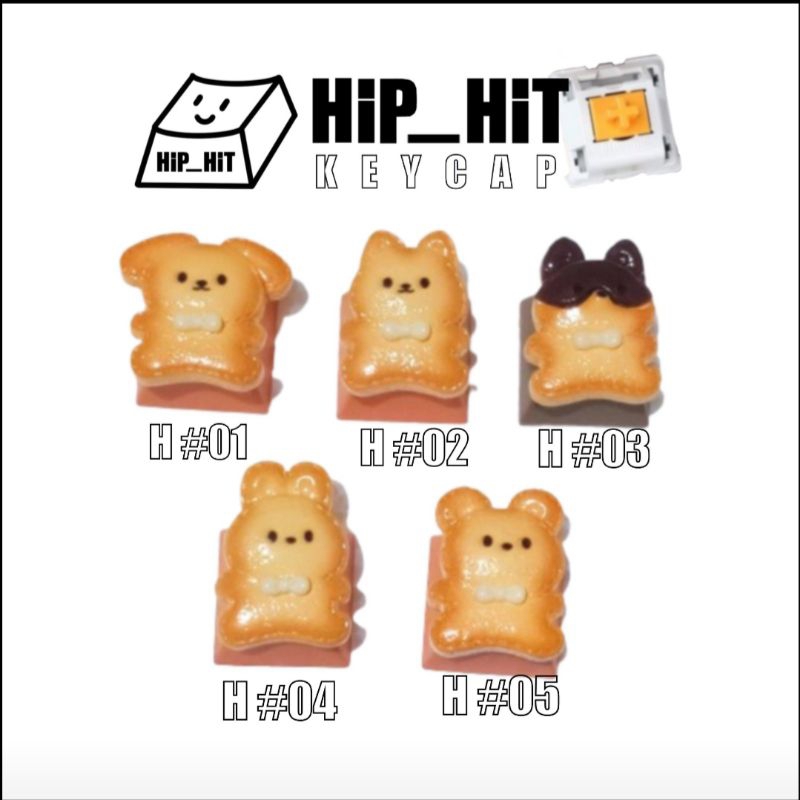 KEYCAP คีย์แคป คุ๊กกี้ 🍪หน้า🐰🐻🐶🐱ตกแต่งคีย์บอร์ด by Hip_Hit