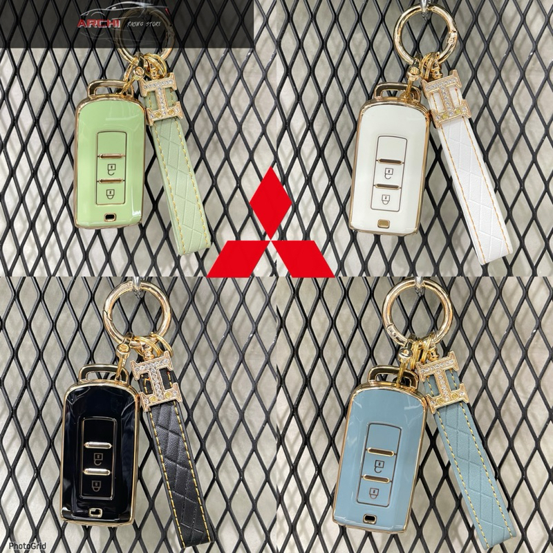 Key Case TPU For MITSUBISHI เคสTPU (พร้อมพวงกุญแจ) ตรงรุ่น Pajero Xpander Triton Attage รุ่น Smart key 2ปุ่ม