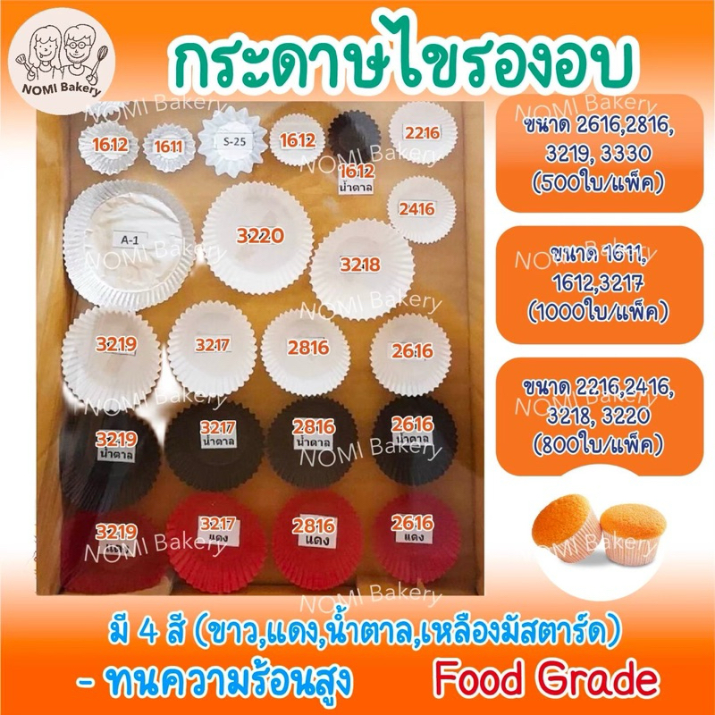 *พร้อมส่ง* กระทงกระดาษ (กระดาษไข) ถ้วยจีบ Food grade หลายสี เบอร์ 1612 2216 2416 2616 2816 3217 3218