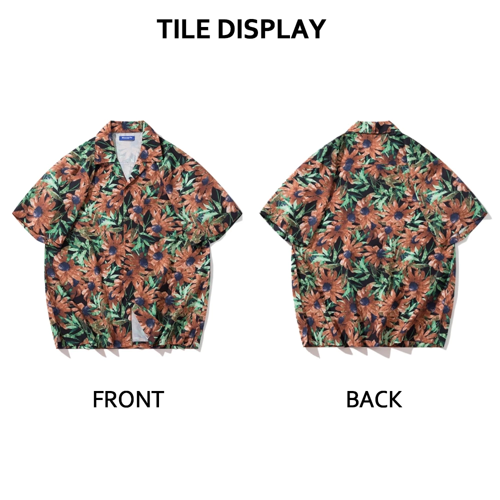 HBUHH  เสื้อสงกรานต์ เสื้อฮาวายสปันแขนสั้น เสื้อลายดอก ใส่สบาย thumbnail 3