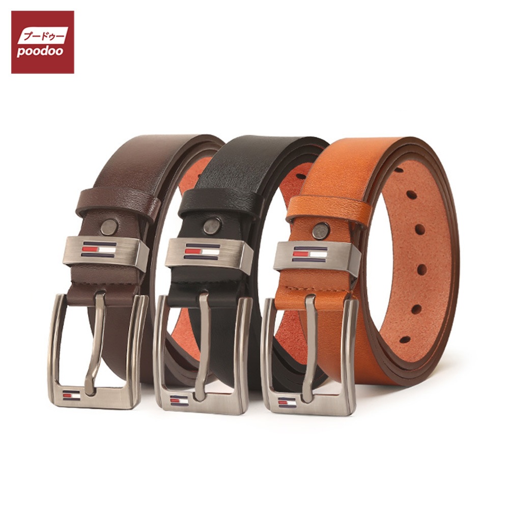 poodoo เข็มขัดหนัง เข็มขัดผู้ชาย เอว36-39 สายยาวสวยงาม