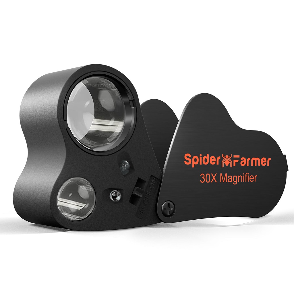 Spider Farmer 30X-60X Jewelers Loupe Magnifier With LED Light กล้องส่องพระ กล้องพร้อมไฟLED