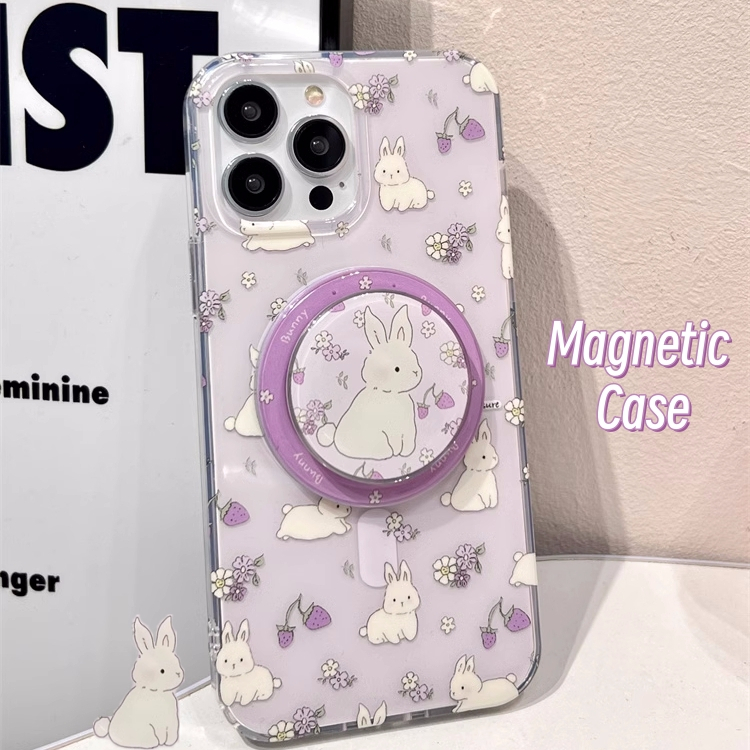 จัดส่ง24ชม iPhone 15 14 13 12 11 Pro max case for เคสไอโฟน15 บางเบาพกพาง่าย การ์ตูน กระต่าย เคสแม่เหล็กชาร์จไร้สาย case
