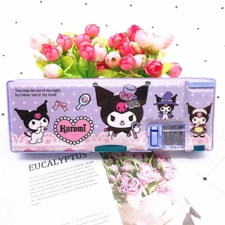 กล่องดินสอ อเนกประสงค์ ลายการ์ตูน Sanrio Hello Kitty สองด้าน สําหรับเด็กนักเรียน