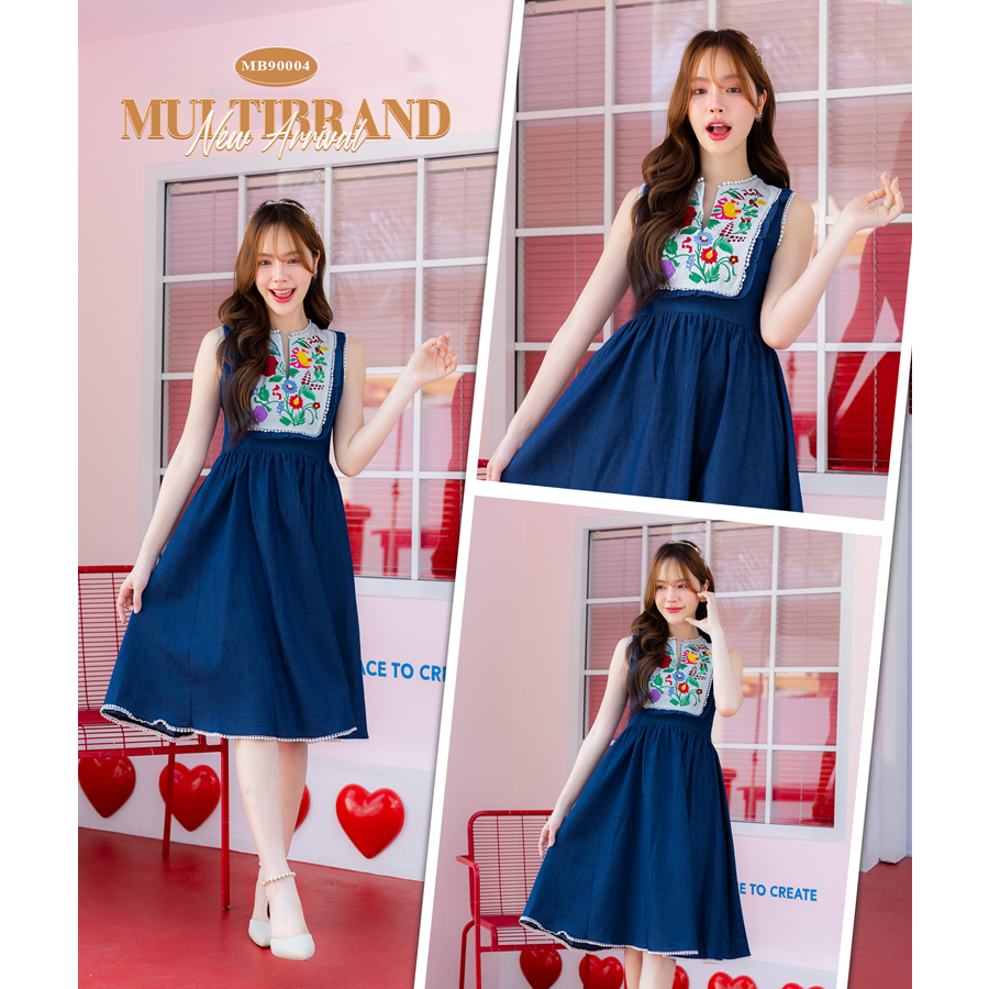 Fairyangelstore - เซ็ทปักดอกกระโปรงยีนส์ (MB90004) #พร้อมส่ง #เดรสทำงาน #เดรสแฟชั่น #เดรสสวย #เดรสออกงาน #เดรสน่ารัก