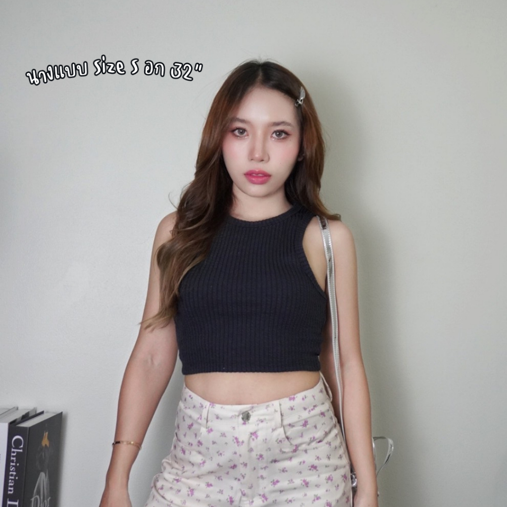 เสื้อกล้ามครอปแขนเว้า ผ้าร่อง - รูปที่ 3