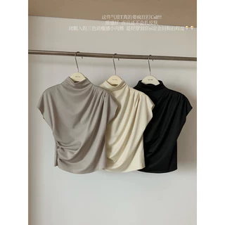 📍พร้อมส่ง📍7860💌เสื้อคอปีน แขนล้ำ ดีไซน์สวย แต่งจีบช่วงไหล่ TAG WG.WE 🇰🇷