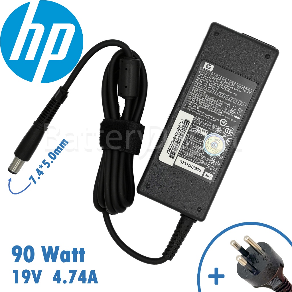 HP Adapter ของแท้ HP ProBook 645 G1 ProBook 4540s 4545s 4230s 4710s 4720s 4730s 4740s สายชาร์จ HP 90w 7.4