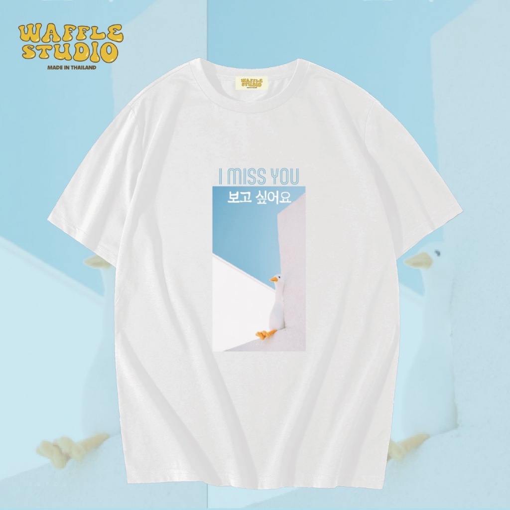 [ ส่งฟรี ] WS0062 เสื้อยืดโอเวอร์ไซส์ เสื้อยืดเกาหลี ผ้าคอตตอน100% เสื้อยืด WAFFLE STUDIO