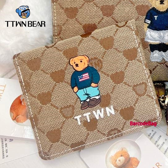 ✨กระเป๋าตังค์หมี✨TTWN BEAR งานหนังลายหมีใบสั้น งานขายดี!!!