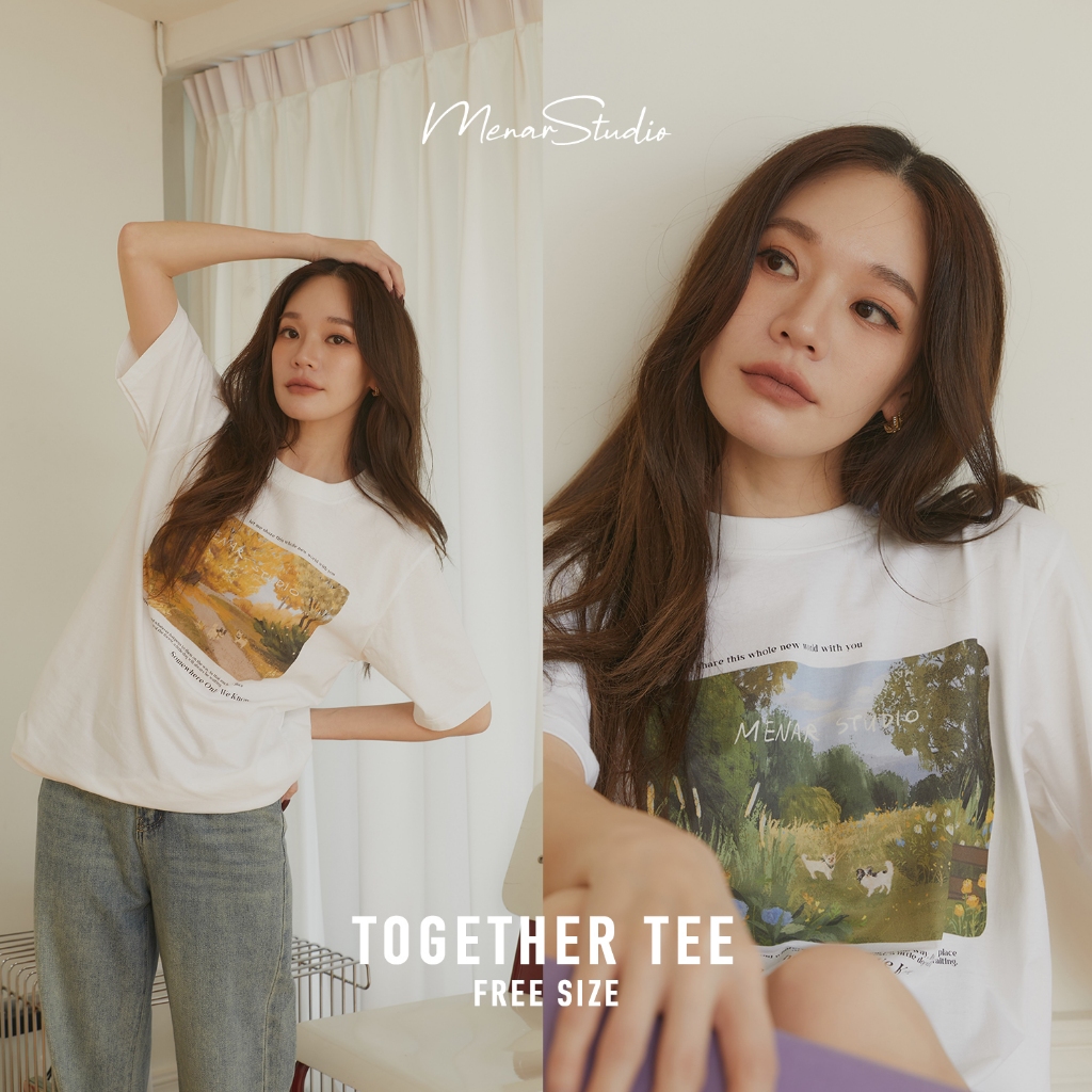 Together Tee เสื้อยืดทรงใส่สบายๆ ต้อนรับร้อนนี้ มาพร้อมสกรีนลายน่ารักๆ ไม่มีไม่ได้น้าา เชียร์มาก