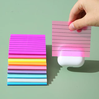 <พร้อมส่ง> โน๊ตกาวใส PET มีเส้น V.3 | 9 สี/ 50แผ่น | Transparent Sticky Note กันน้ำ โน๊ตพลาสติก เครื่องเขียน