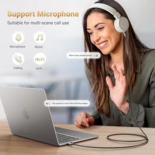 UGREEN รุ่น 35056 USB-C M to AUX 3.5mm M Audio Cable (With chip) 1m