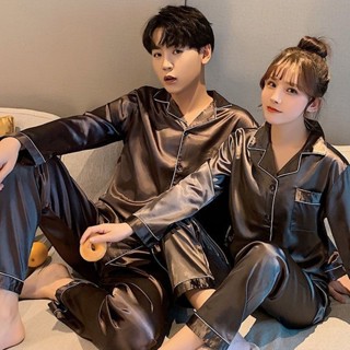 2222 3-5XL E  ชุดนอนสีพื้น ชุดนอนผ้าซาติน ลื่น บาง ไม่ยับง่า…