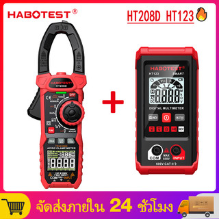 【มาถึงภายใน 3 วัน】HABOTEST HT208D HT123 Clamp Multimeter Amp Meter 1000V/1000A  AC/DC มิเตอร์แบบดิจิตอล