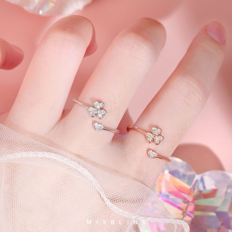 แหวน เงินแท้ 92.5% ส่งฟรี EMS ♡ รุ่น Lucky ♡ โคลเวอร์ ใบโคลเวอร์ โชคดี นำโชค MixBlink