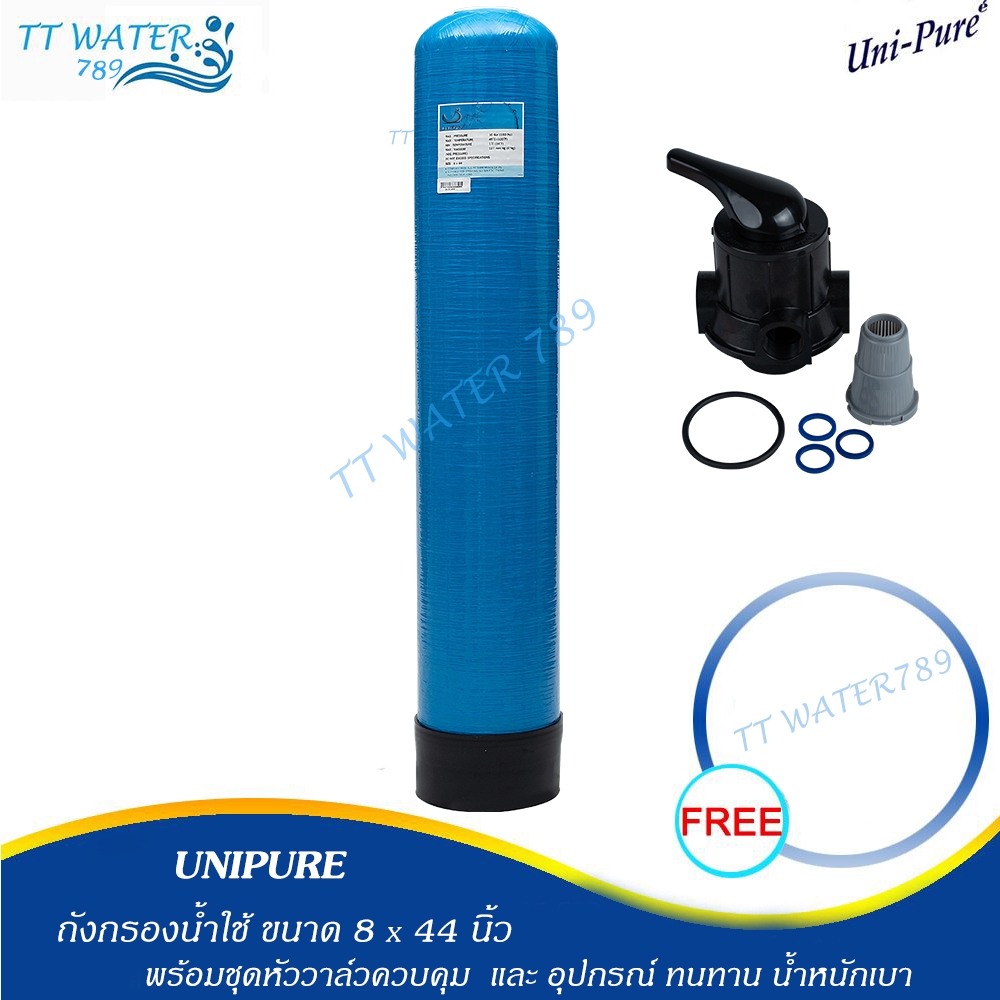 TT WATER ถังกรองไฟเบอร์ " _สีน้ำเงิน_ " ( ไม่รวมสารกรอง ) พร้อมหัวควบคุม ขนาดเกลียว 1 นิ้ว อุปกรณ์ครบชุด