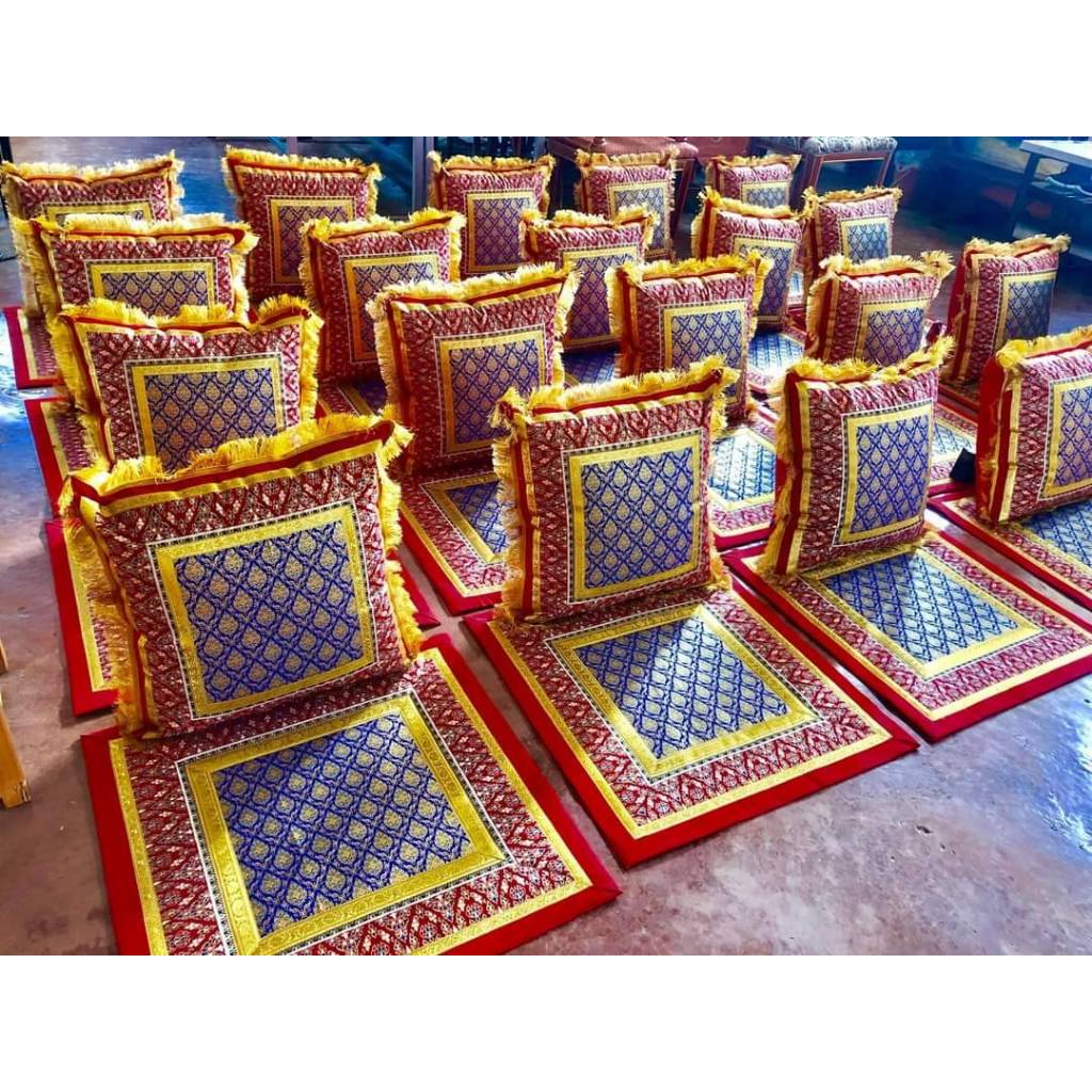 ผ้าปูอาสนะสำหรับพระสงฆ์/ผ้าปูนั่งหมอนนอนเล่น แบบที่ 6 (เฉพาะอาสนะไม่รวมหมอนอิง)